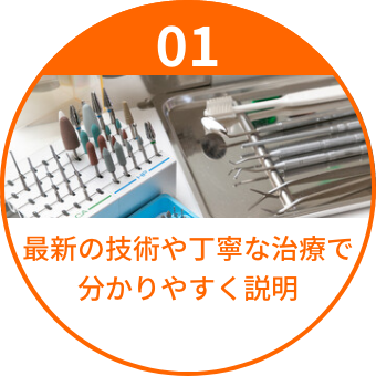 最新の技術や丁寧な治療で
分かりやすく説明